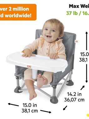 Bright Starts Pop ‘N Sit Portable Booster Seat, 3-in-1 Floor Seat